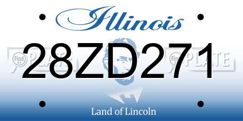 28ZD271 Illinois License Plate