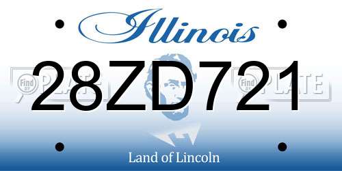 28ZD721 Illinois License Plate