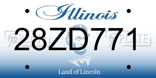 28ZD771 Illinois License Plate