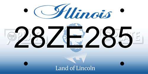 28ZE285 Illinois License Plate