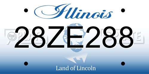 28ZE288 Illinois License Plate