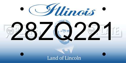 28ZQ221 Illinois License Plate