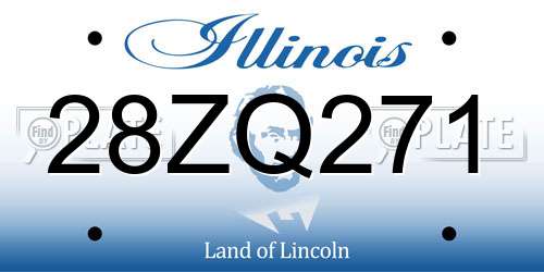 28ZQ271 Illinois License Plate
