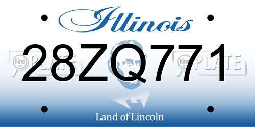 28ZQ771 Illinois License Plate
