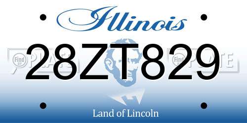 28ZT829 Illinois License Plate