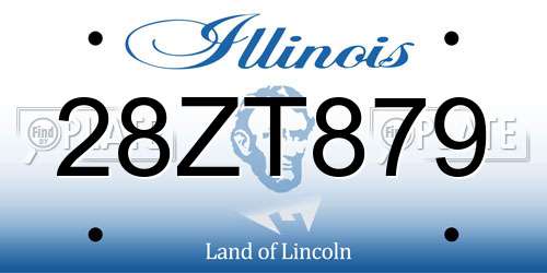 28ZT879 Illinois License Plate