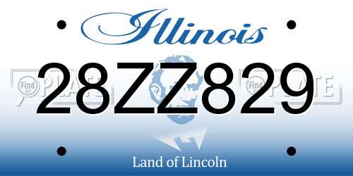 28ZZ829 Illinois License Plate