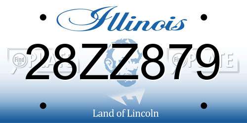 28ZZ879 Illinois License Plate
