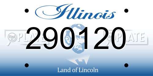 290120 Illinois License Plate