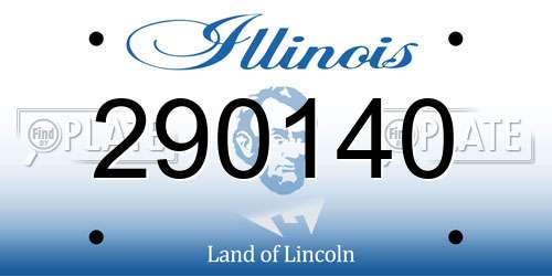290140 Illinois License Plate