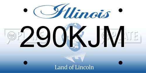 290KJM Illinois License Plate