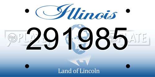 291985 Illinois License Plate