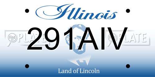 291AIV Illinois License Plate