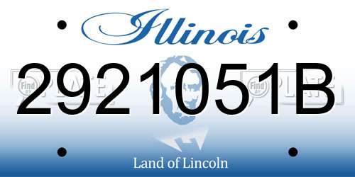 2921051B Illinois License Plate