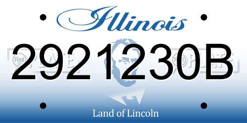 2921230B Illinois License Plate