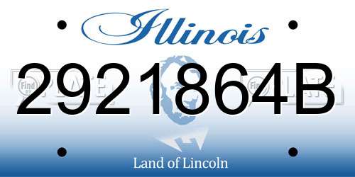 2921864B Illinois License Plate