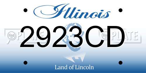 2923CD Illinois License Plate