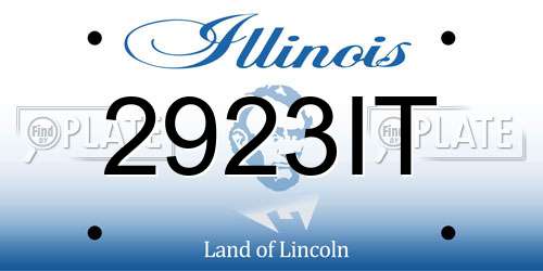 2923IT Illinois License Plate