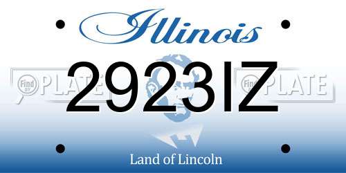 2923IZ Illinois License Plate