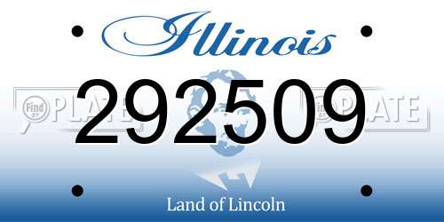 292509 Illinois License Plate