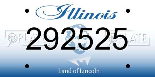 292525 Illinois License Plate