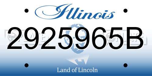 2925965B Illinois License Plate