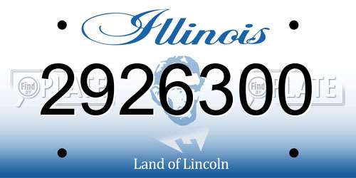 2926300 Illinois License Plate