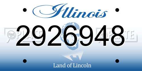 2926948 Illinois License Plate