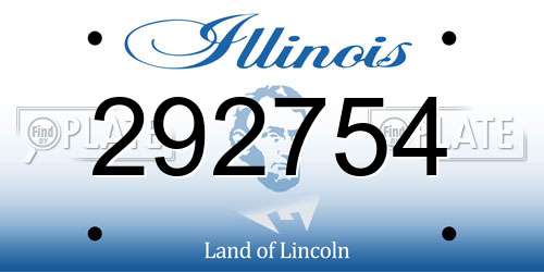 292754 Illinois License Plate