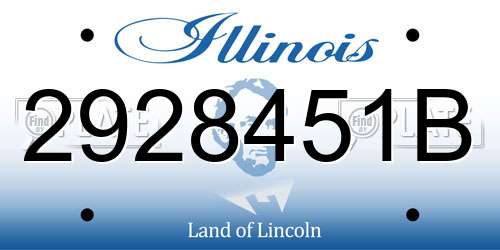 2928451B Illinois License Plate