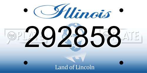292858 Illinois License Plate