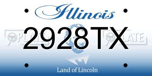 2928TX Illinois License Plate