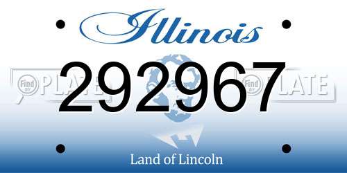292967 Illinois License Plate
