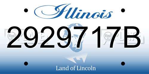 2929717B Illinois License Plate