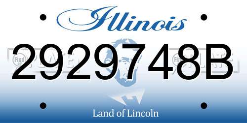 2929748B Illinois License Plate