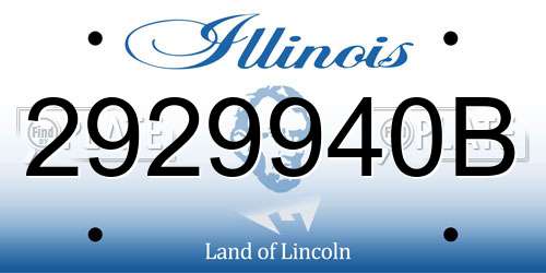2929940B Illinois License Plate