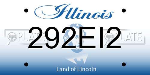 292EI2 Illinois License Plate
