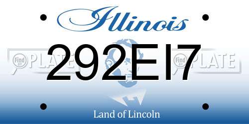 292EI7 Illinois License Plate