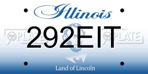 292EIT Illinois License Plate