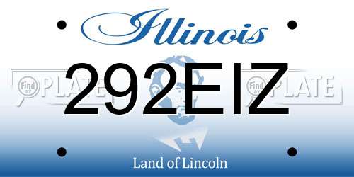 292EIZ Illinois License Plate