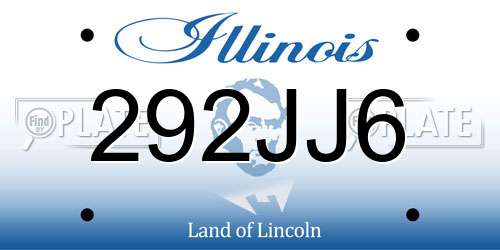 292JJ6 Illinois License Plate