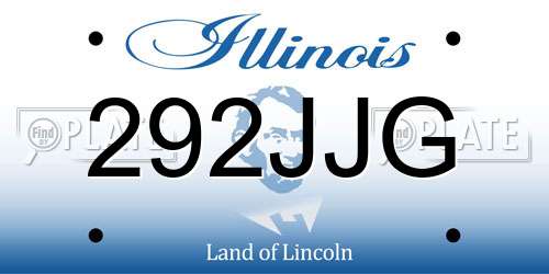 292JJG Illinois License Plate