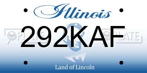 292KAF Illinois License Plate