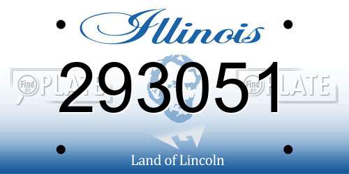293051 Illinois License Plate