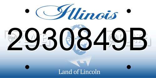 2930849B Illinois License Plate