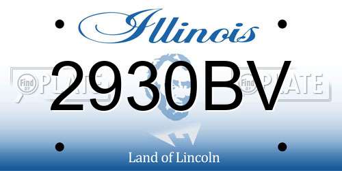 2930BV Illinois License Plate
