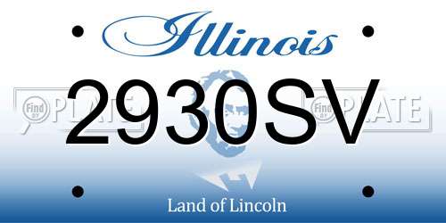 2930SV Illinois License Plate