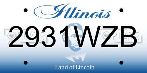 2931WZB Illinois License Plate