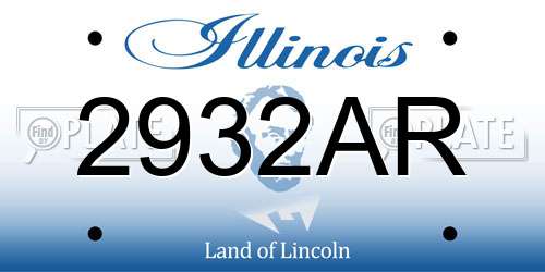 2932AR Illinois License Plate