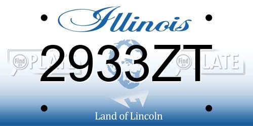 2933ZT Illinois License Plate